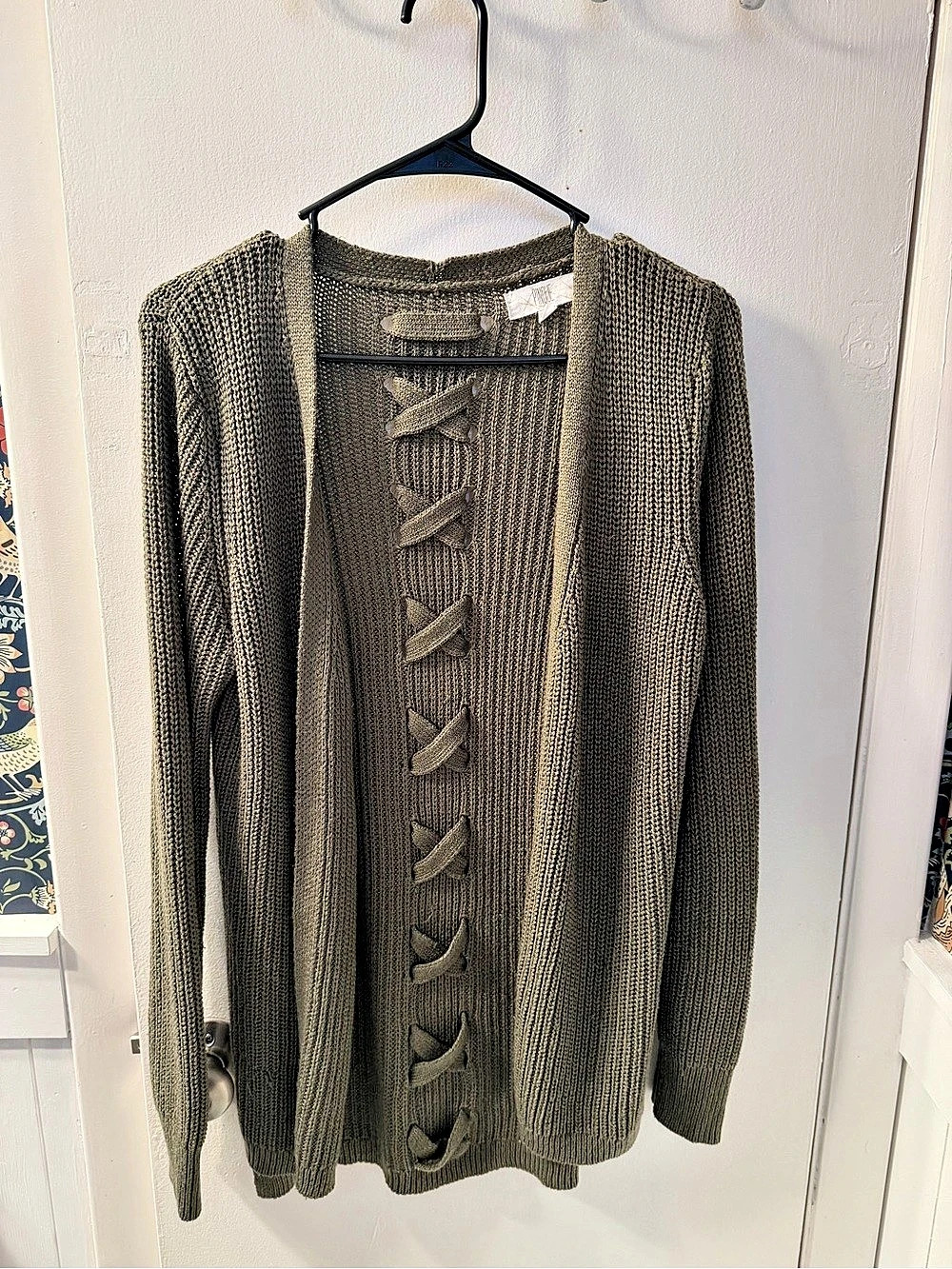 Free People Olive Knit Cardigan Size Medium